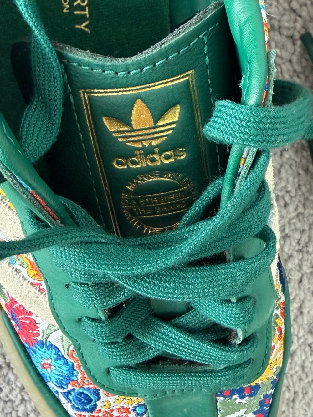 adidas Samba Liberty London Dark Green Floral Lace-Up Sneakers - Picture 7 of 7